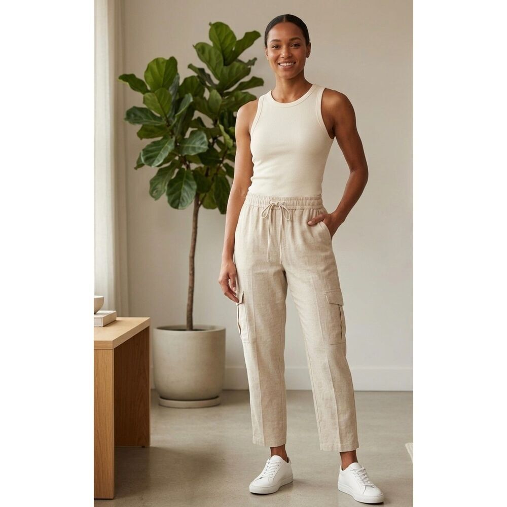 Zara Cream Wide Leg Pants Size L Gently Used
